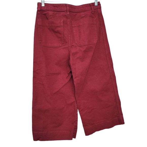 Madewell High Waist Wide Leg Crop Pants Dusty Burgundy 29 - Picture 3 of 8